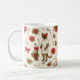 Golfer Cat Woman-jultema för djurälskare Kaffemugg