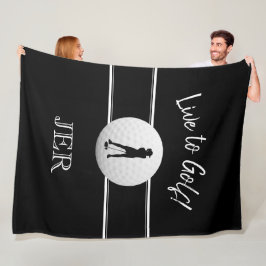 Golfer Dam Sports Black & White Anpassningsbar Mon Fleecefilt