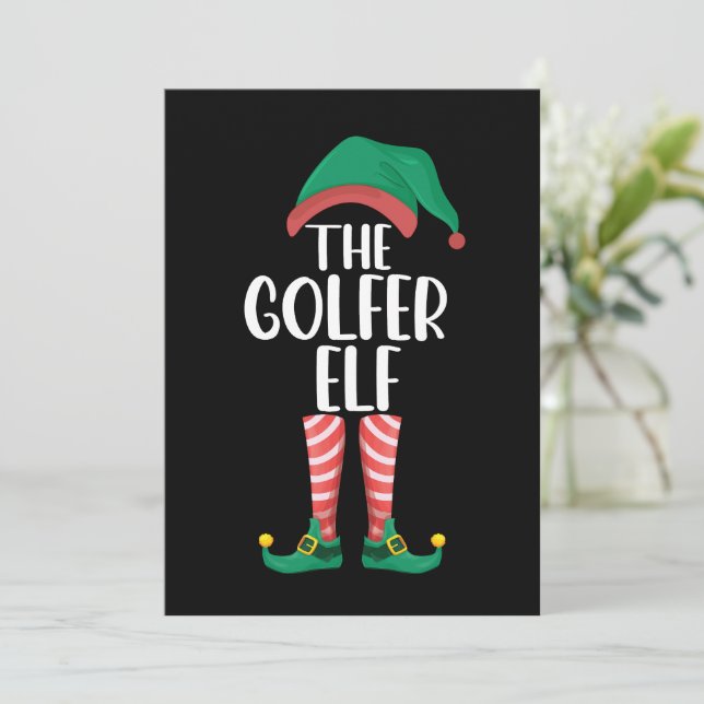 Golfer Elf Golf-familjen matchande jul Inbjudningar (Stående Fram)