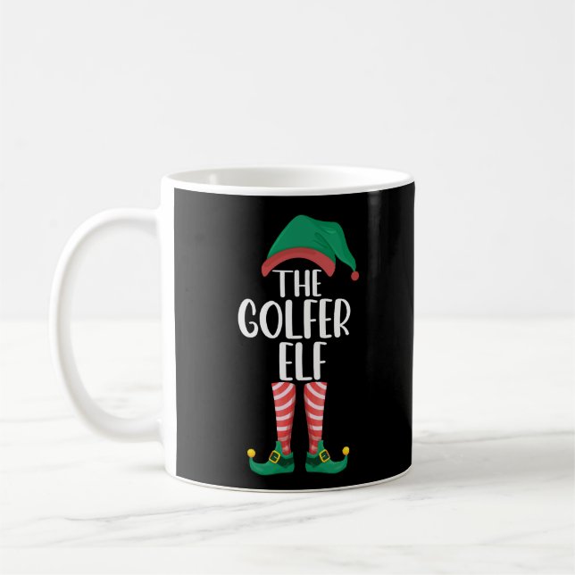 Golfer Elf Golf-familjen matchande jul Kaffemugg (Vänster)