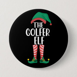 Golfer Elf Golf-familjen matchande jul Knapp