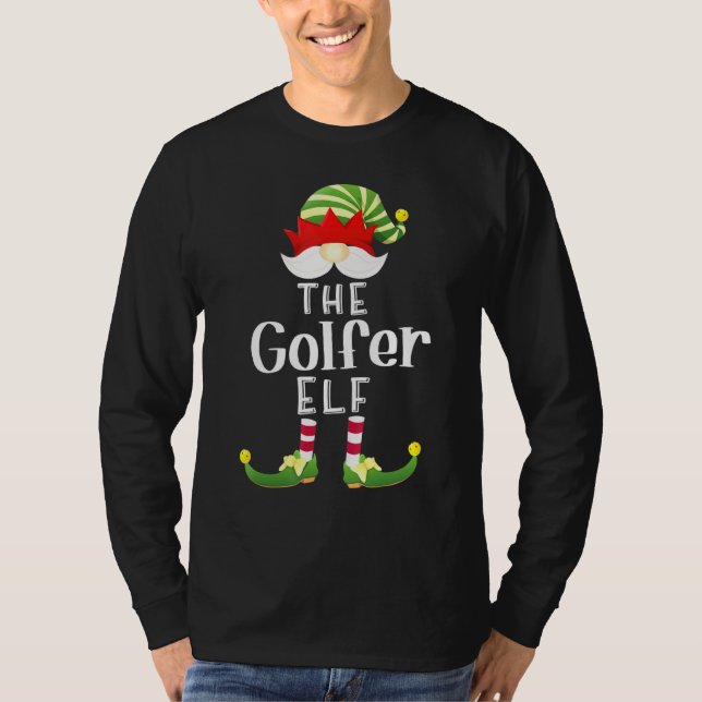 Golfer Elf Group jul Pajama Party T Shirt (Framsida)