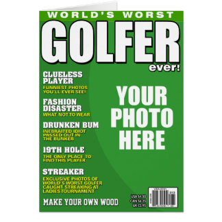 Golfer Fake Magazine Cover Hälsningskort