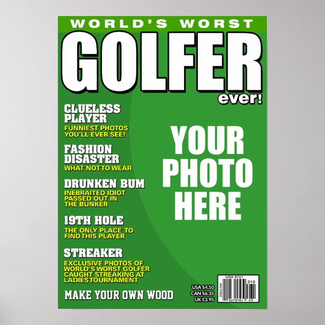 Golfer Fake Magazine Cover Poster (Framsidan)