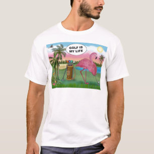Golfer Flamingo - Golf är mitt liv T Shirt