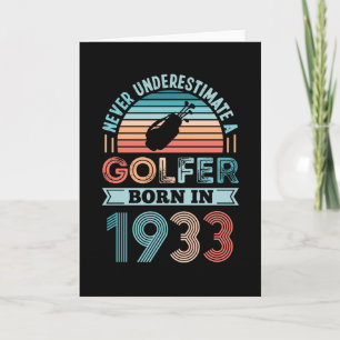 Golfer född 1933 Golfing 90:e Birthday Gift Pappa Kort