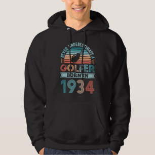 Golfer född 1934 Golfing 90:e Birthday Gift Pappa Hoodie