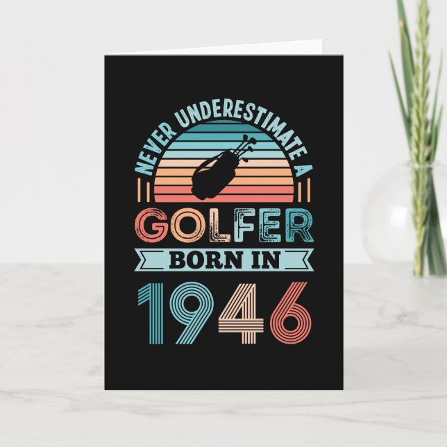 Golfer, född 1946 Golfing 80:e födelsedagspresente Kort (Framsida)