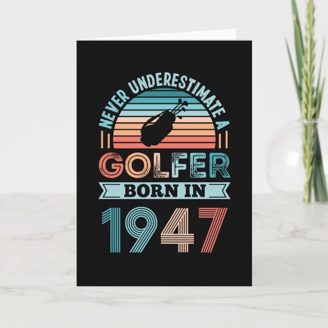 Golfer, född 1947 Golfing 80:e födelsedagspresente Kort (Framsida)