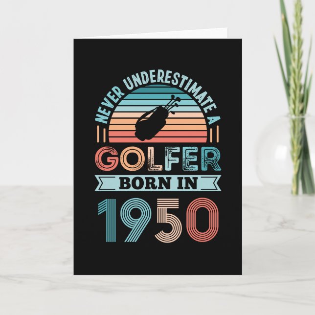 Golfer, född 1950 Golfing 70:e födelsedagspresente Kort (Framsida)