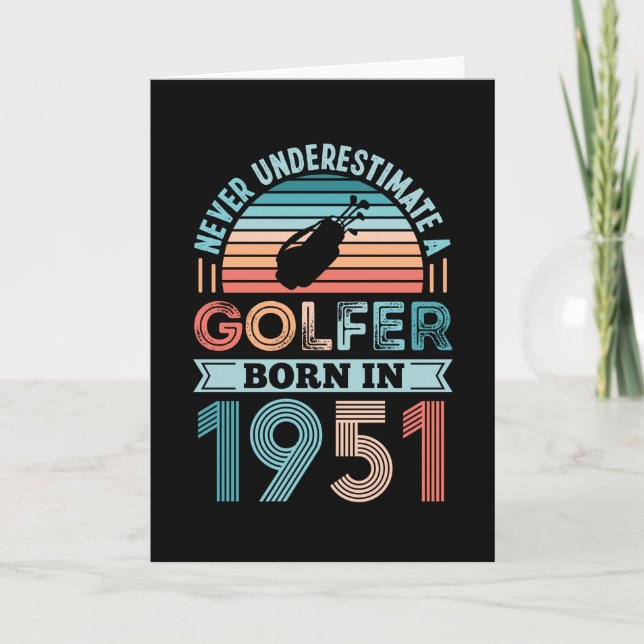 Golfer, född 1951 Golfing 70:e födelsedagspresente Kort (Framsida)
