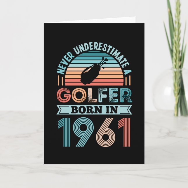 Golfer född 1961 Golfing 60 Birthday Gift Pappa Kort (Framsida)