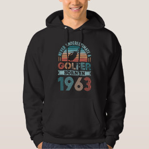 Golfer född 1963 Golfing 60 Birthday Gift Pappa Hoodie