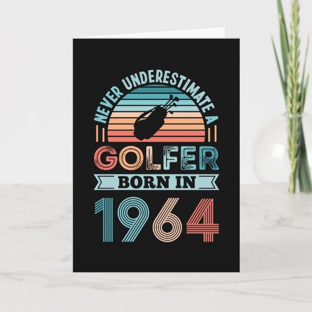 Golfer född 1964 Golfing 60:e födelsedagspresenten Kort (Framsida)