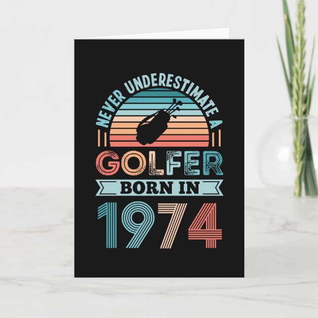 Golfer född 1974 Golfing 50:e födelsedagspresenten Kort (Framsida)