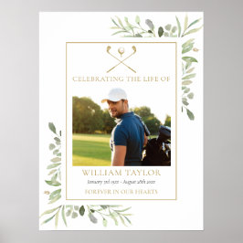 Golfer Funeral Celebration Of Life Photo Poster