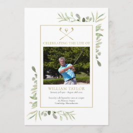 Golfer Funeral Memorial Order Of Service Program