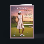 Golfer Funny Birthday gullet Golf Tack Kort<br><div class="desc">Det här roliga golffödelsedagskortet är perfekt för golferer som uppskattar humor och en aning konst. Med en fantastisk golfspelare i elegant dam i grönt fält, fångar det spelets anda. Kortets lekande ordspråk lägger till en humoristisk tvist, skapar det ett unikt golfkort för alla som kärlekar idrotten. Med ett tomt insida...</div>