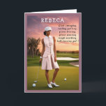 Golfer Funny Birthday gullet Golf Tack Kort<br><div class="desc">Det här roliga golffödelsedagskortet är perfekt för golferer som uppskattar humor och en aning konst. Med en fantastisk golfspelare i elegant dam i grönt fält, fångar det spelets anda. Kortets lekande ordspråk lägger till en humoristisk tvist, skapar det ett unikt golfkort för alla som kärlekar idrotten. Med ett tomt insida...</div>