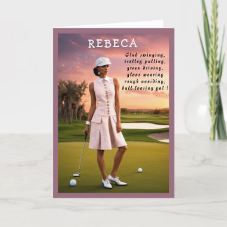 Golfer Funny Birthday gullet Golf Tack Kort