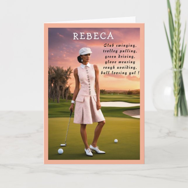 Golfer Funny Birthday gullet Golf Tack Kort (Framsida)