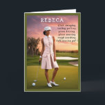 Golfer Funny Birthday gullet Golf Tack Kort<br><div class="desc">Det här roliga golffödelsedagskortet är perfekt för golferer som uppskattar humor och en aning konst. Med en fantastisk golfspelare i elegant dam i grönt fält, fångar det spelets anda. Kortets lekande ordspråk lägger till en humoristisk tvist, skapar det ett unikt golfkort för alla som kärlekar idrotten. Med ett tomt insida...</div>