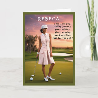 Golfer Funny Birthday gullet Golf Tack Kort