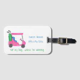 Golfer Funny Preppy Golf Cart Custom  Bagagebricka