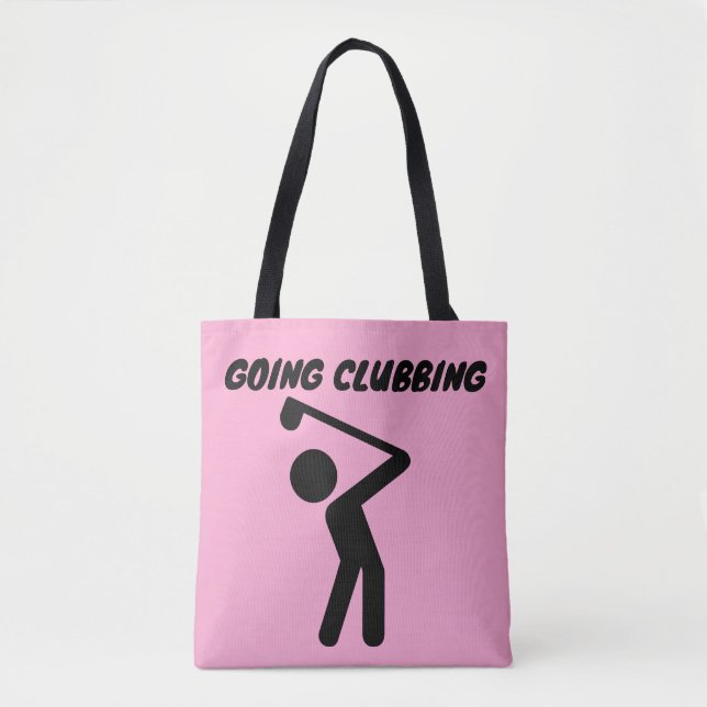 GOLFER GIRL GOLF GÖR KLUBBTOT TYGKASSE (Framsida)