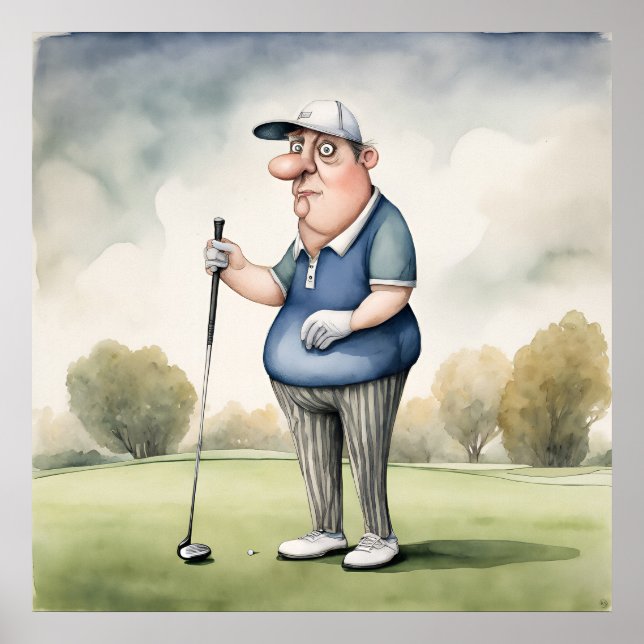 Golfer - Golf Art-utskrift Poster (Framsidan)