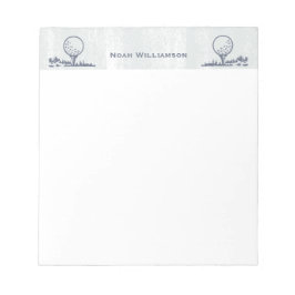 Golfer Golf Boll Retro Monogram Namn Anteckningsblock