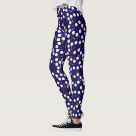 Golfer Golf Bollar och Tees Mönster Leggings