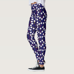 Golfer Golf Bollar och Tees Mönster Leggings