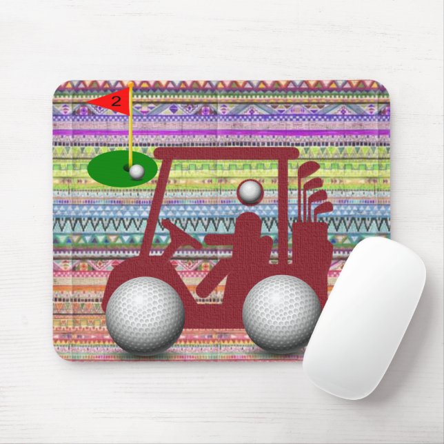 Golfer Golf Cart Mouse Pad! Muspets Musmatta (Med mus)