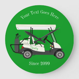 Golfer Golf Cart Wall Clock Stor Klocka