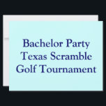 Golfer Golf Golfing-bachelor party. Inbjudningar<br><div class="desc">Du kan anpassa all text i den här inbjudan till supportgrupp. Du kan ändra text och nummer på framsidan och användan för andra typer av golfinbjudningar. Utformningen har en golfgrop hål.</div>