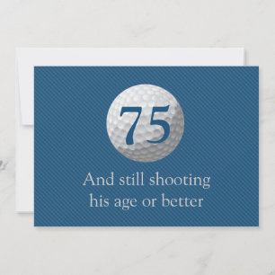 Golfer Golf Golfing Blue 75:e födelsedagsinbjudan Inbjudningar