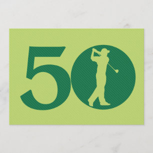 Golfer Golf Grönt 50:e födelsedagsinbjudan Inbjudningar