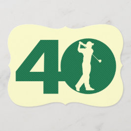 Golfer Golf-Grönt än 40:e födelsedagsinbjudan Inbjudningar