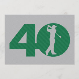 Golfer Golf Grönt Grått 40:e födelsedagsinbjudan Inbjudningar