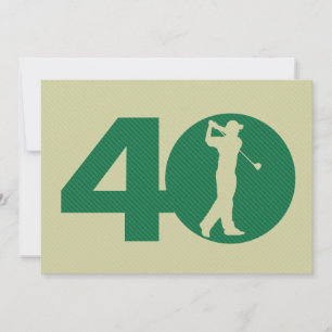 Golfer Golf Grönt Tan 40:e födelsedagsinbjudan Inbjudningar