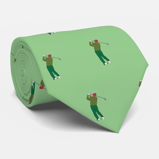 Golfer /Golf Player Silhouette Neck Tie Mönster Slips (Rullad)
