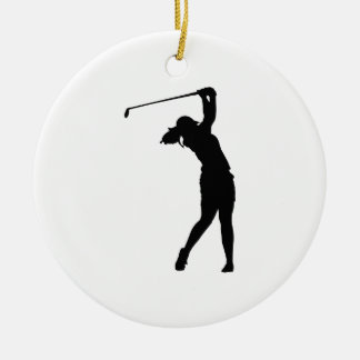 Golfer Golf Sports Person Silhouette Snö Globe Julgransprydnad Keramik