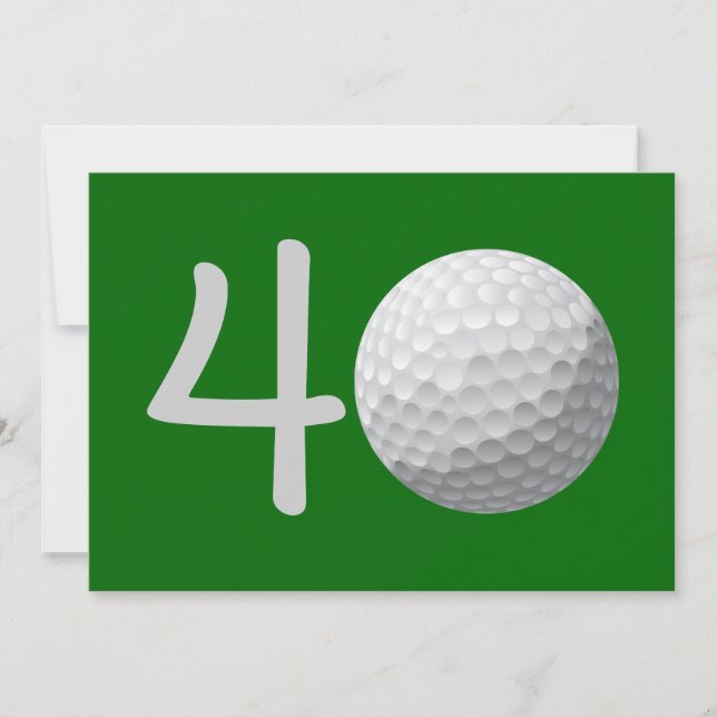 Golfer Golfing 40:e födelsedagsinbjudan Inbjudningar (Framsida)