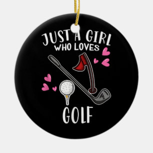 Golfer Golfing Älskare Bara en flicka som Kärlek G Julgransprydnad Keramik