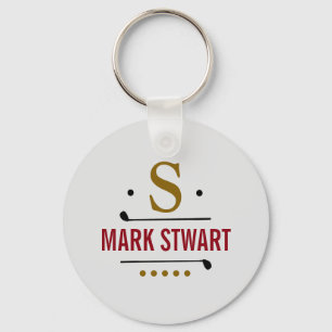 golfer/golfspelare, monogram nyckelring