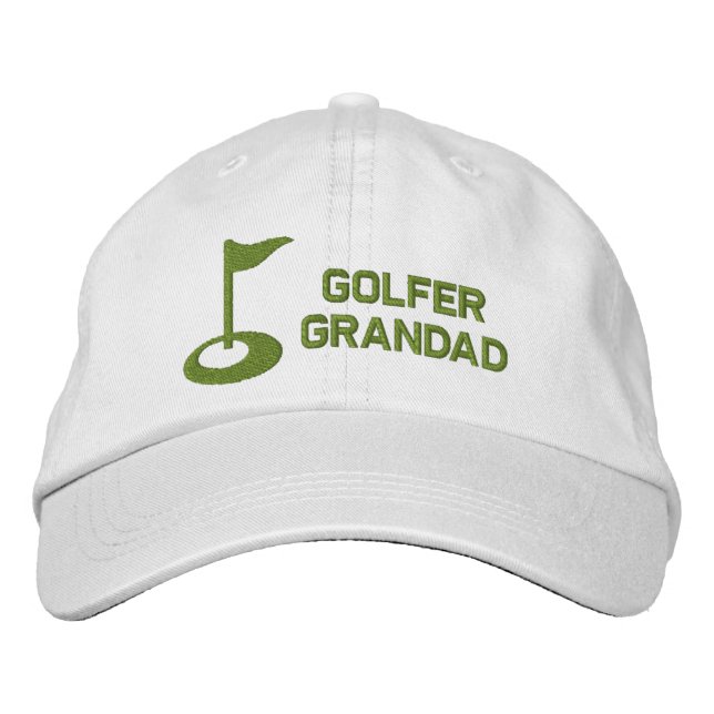 Golfer Grandad Broderad Keps (Framsida)