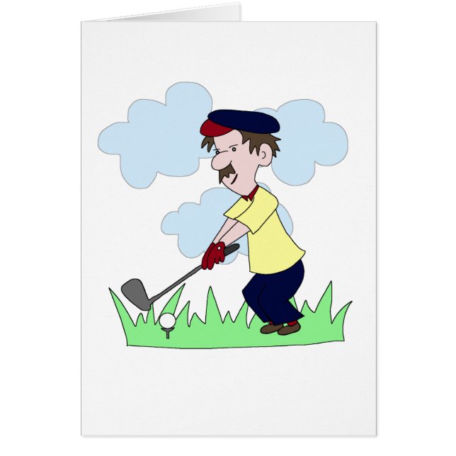 Golfer Guy Hälsningskort (Framsidan)