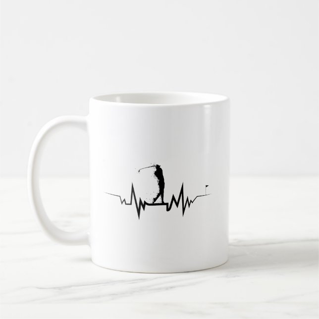 Golfer Heartslag Coola Gift för Golf Player Kaffemugg (Vänster)