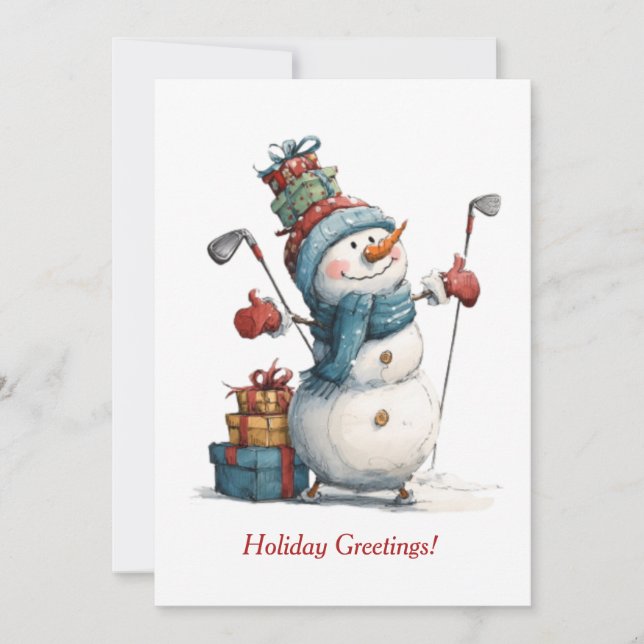 Golfer Helgdag Card Julkort (Framsida)